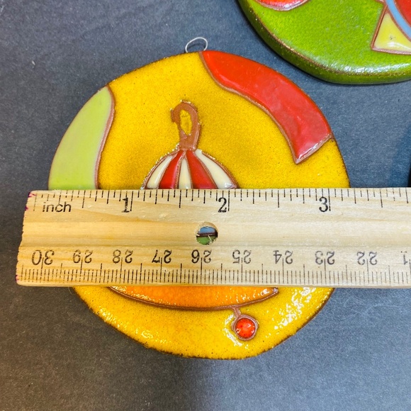 Set Of 3 VINTAGE DEPARTMENT 56 Hand Painted Red Clay Ornaments Retired RARE - Picture 6 of 9